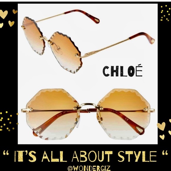 Tory Burch Accessories - ONE DAY SALE CHLOE 8/14 Authentic Gold Tone/ Brown Rosie Octagonal Sunglasses